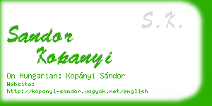 sandor kopanyi business card